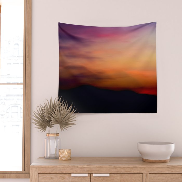 Afterglow II - abstract sunset nature Maine photography Wall Tapestry Gallery Image 2