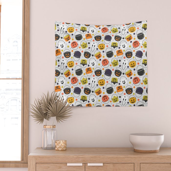 Halloween Candy Buckets Wall Tapestry Gallery Image 2