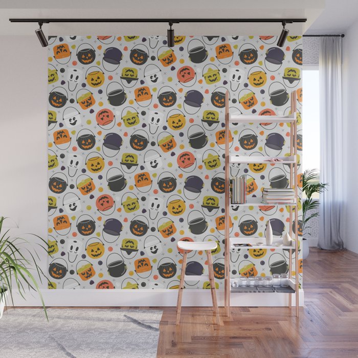 Halloween Candy Buckets Wall Mural