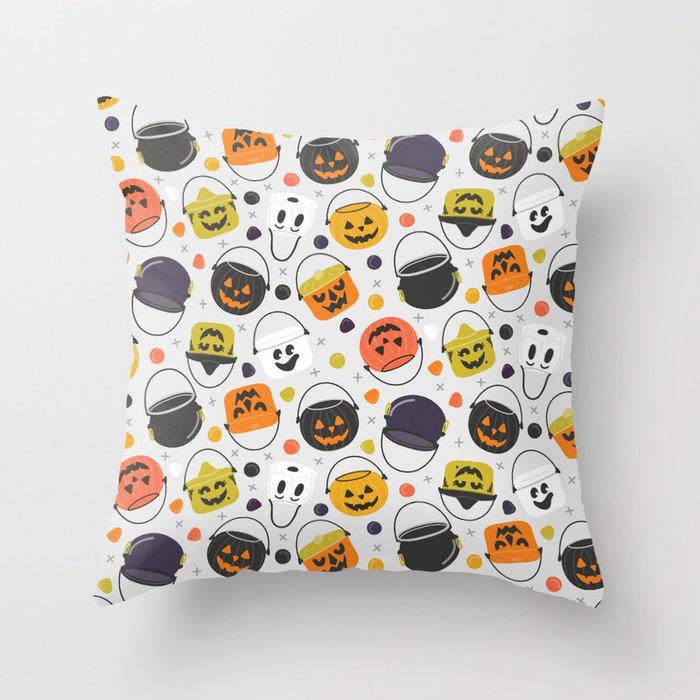 Halloween Candy Buckets Throw Pillow Gallery Image 6