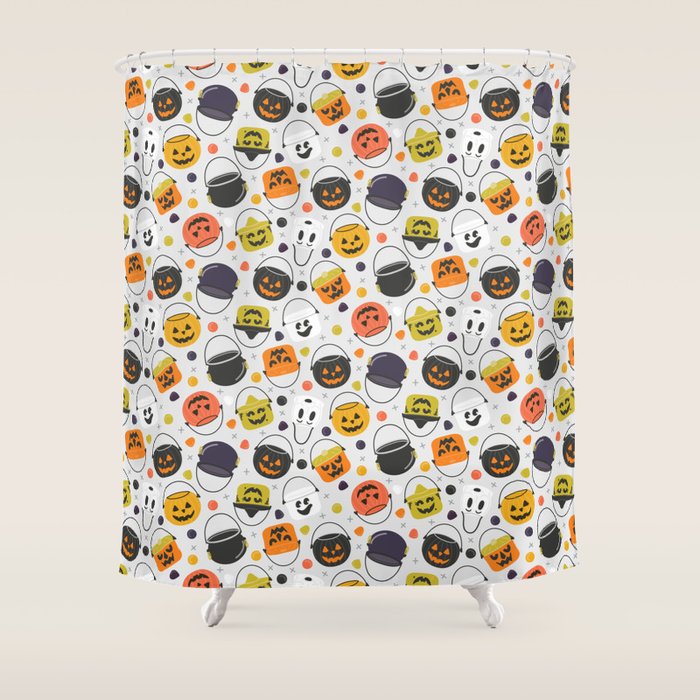 Halloween Candy Buckets Shower Curtain Gallery Image 1