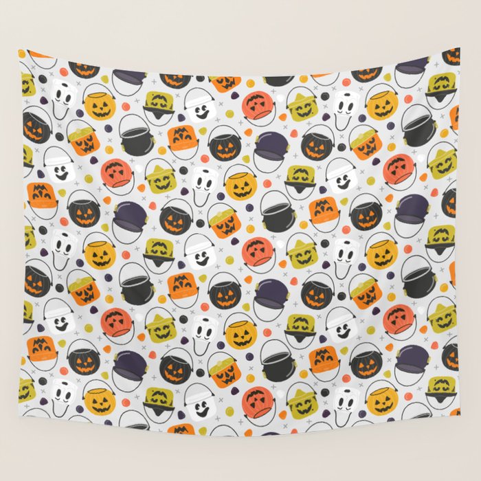 Halloween Candy Buckets Wall Tapestry Gallery Image 4