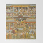 Lovers and beloveds: A composite of scenes from Persian, Urdu, and Sanskrit literature Throw Blanket Gallery Image 2