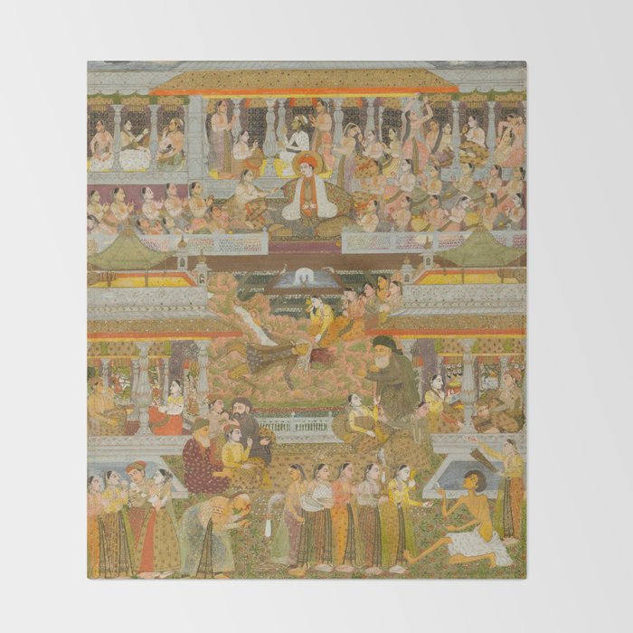 Lovers and beloveds: A composite of scenes from Persian, Urdu, and Sanskrit literature Throw Blanket Gallery Image 2