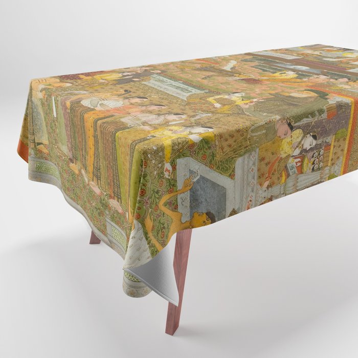 Lovers and beloveds: A composite of scenes from Persian, Urdu, and Sanskrit literature Tablecloth Gallery Image 1