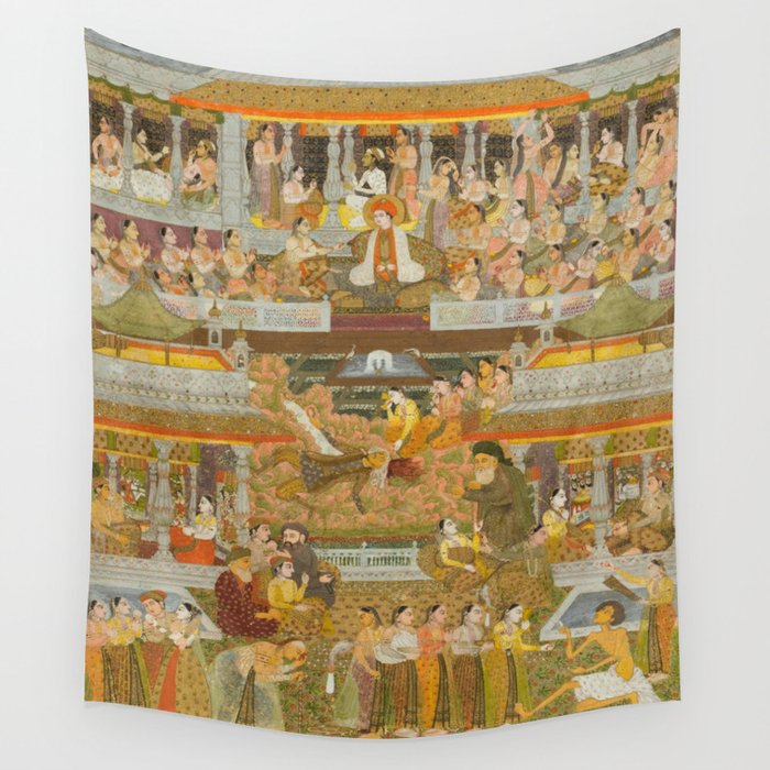Lovers and beloveds: A composite of scenes from Persian, Urdu, and Sanskrit literature Wall Tapestry Gallery Image 4