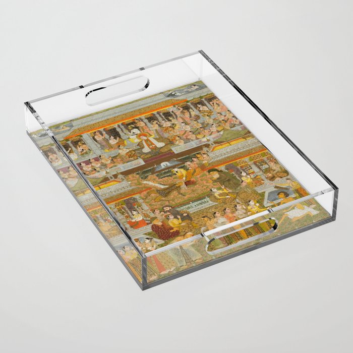 Lovers and beloveds: A composite of scenes from Persian, Urdu, and Sanskrit literature Acrylic Tray Gallery Image 1