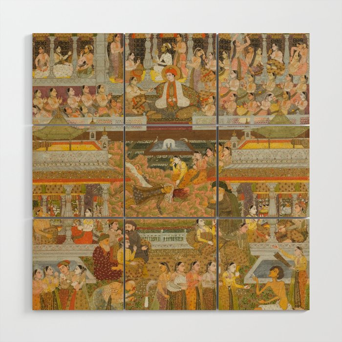 Lovers and beloveds: A composite of scenes from Persian, Urdu, and Sanskrit literature Wood Wall Art Gallery Image 1