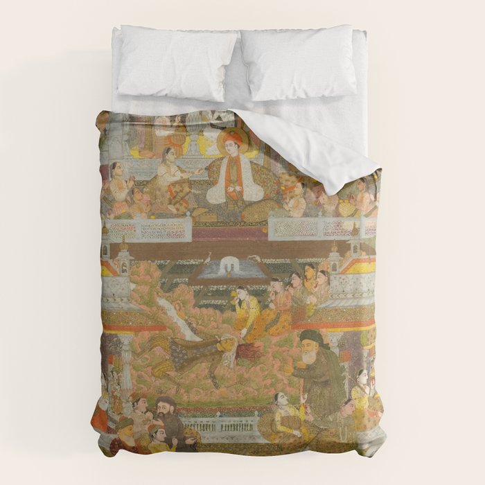 Lovers and beloveds: A composite of scenes from Persian, Urdu, and Sanskrit literature Duvet Cover Gallery Image 6