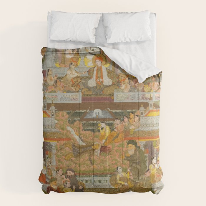 Lovers and beloveds: A composite of scenes from Persian, Urdu, and Sanskrit literature Comforter Gallery Image 6