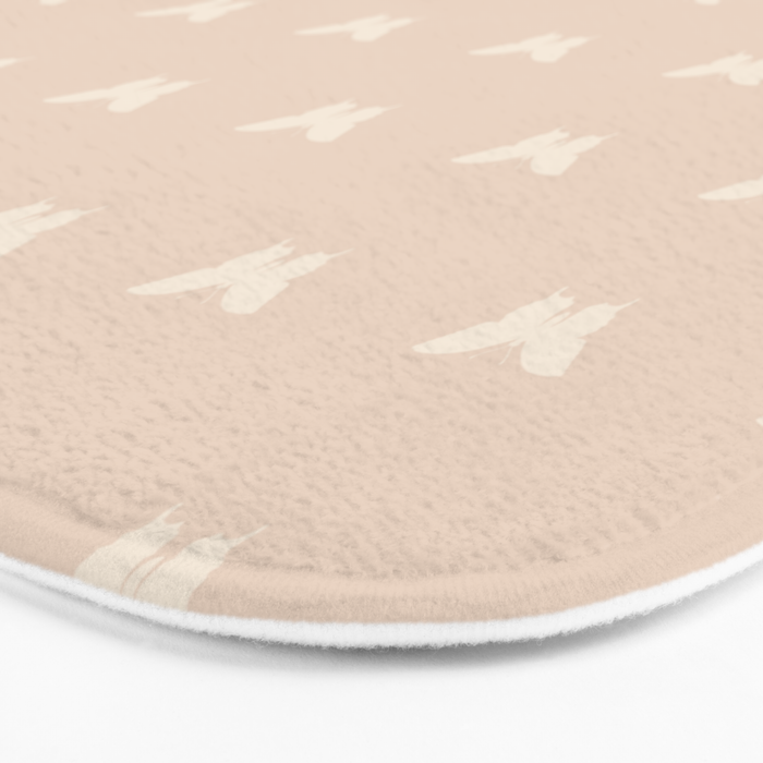 Butterfly Pattern - Neutral Pink Bath Mat Gallery Image 3