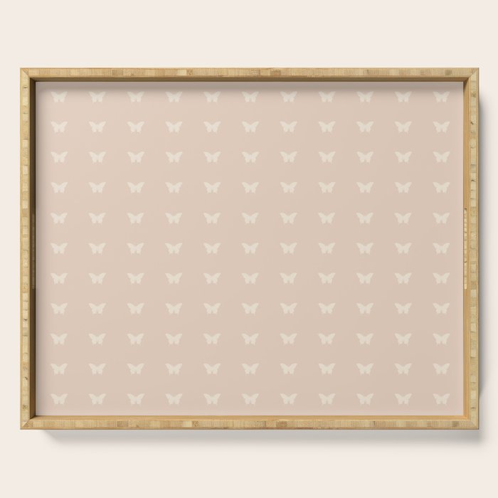 Butterfly Pattern - Neutral Pink Serving Tray Gallery Image 1
