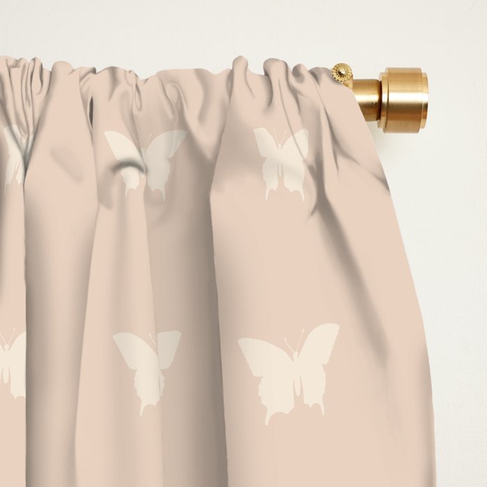 Butterfly Pattern - Neutral Pink Window Curtain Gallery Image 2
