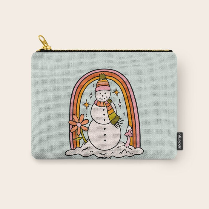 Rainbow Snowman Carry All Pouch Gallery Image 1