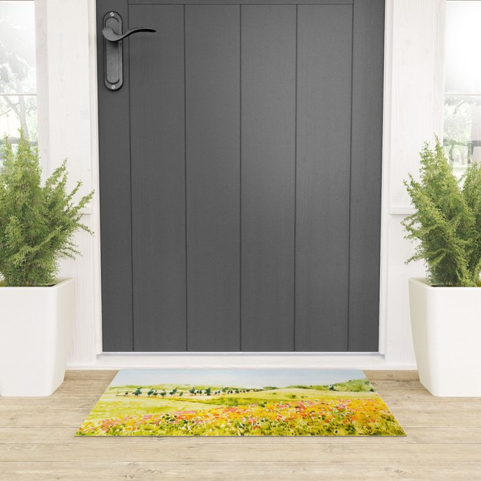 Watercolor Landscape Welcome Mat Gallery Image 3