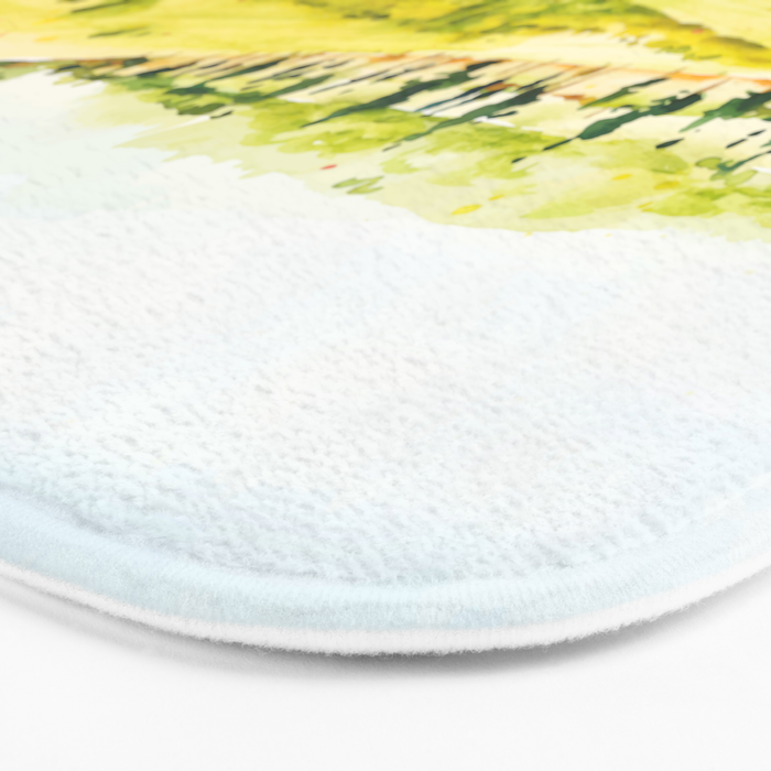 Watercolor Landscape Bath Mat Gallery Image 3