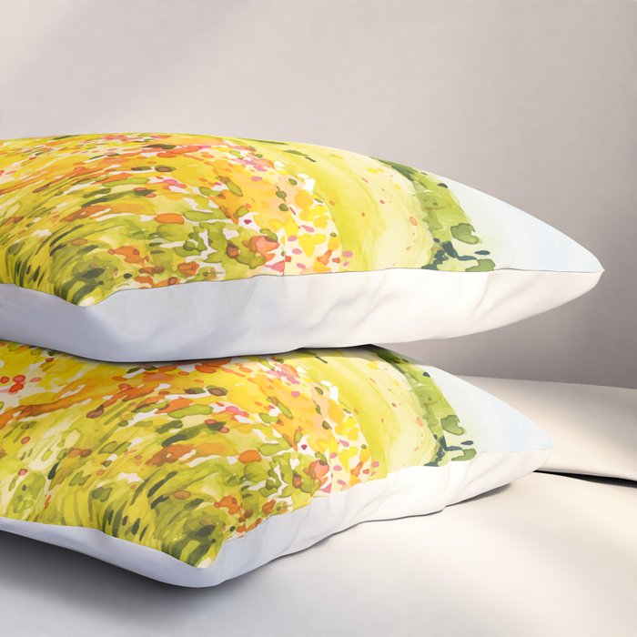 Watercolor Landscape Pillow Sham Gallery Image 3