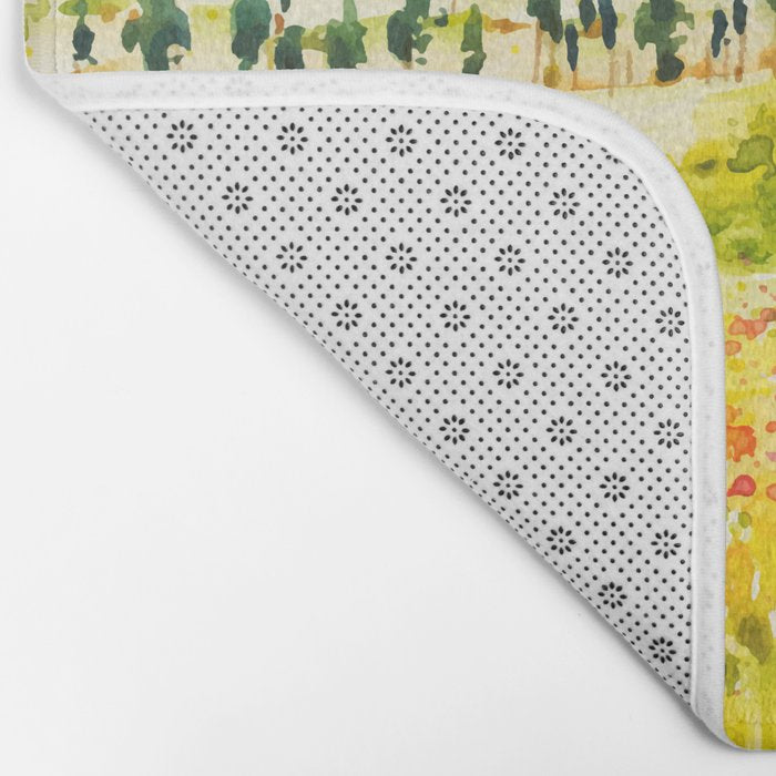 Watercolor Landscape Bath Mat Gallery Image 2