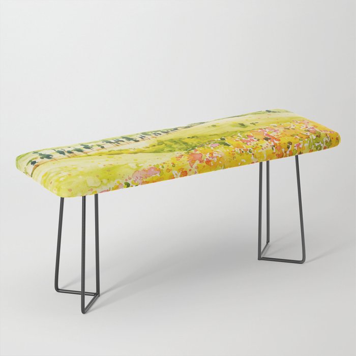 Watercolor Landscape Bench Gallery Image 1