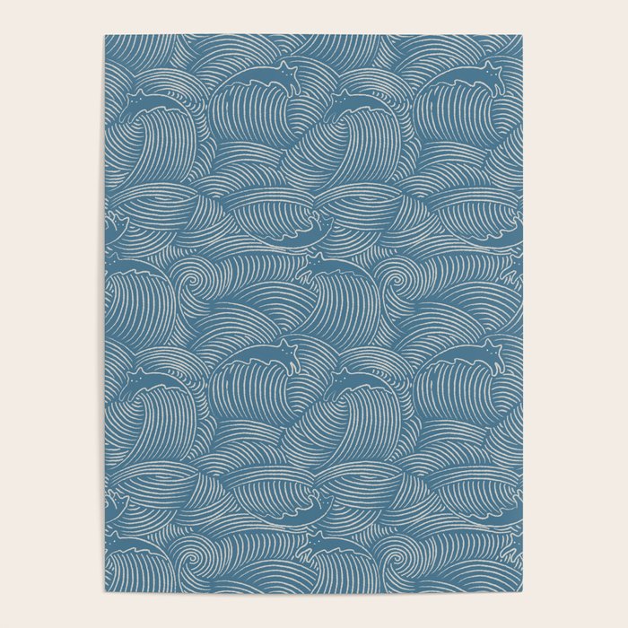 Cat Waves Pattern 2 Poster Gallery Image 4