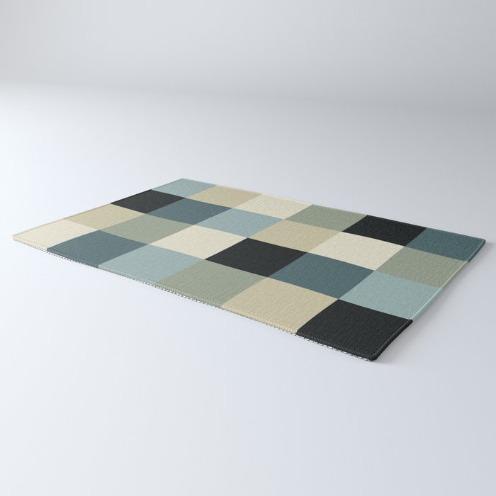 Bold Muted Checks Pattern - Large III Rug Gallery Image 3