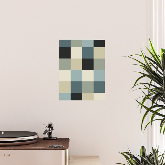 Bold Muted Checks Pattern - Large III Poster Gallery Image 2