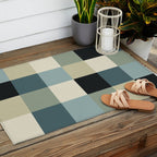 Bold Muted Checks Pattern - Large III Outdoor Rug Gallery Image 2