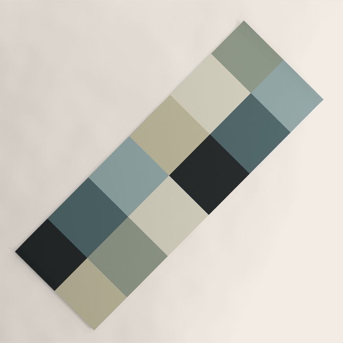Bold Muted Checks Pattern - Large III Yoga Mat Gallery Image 1