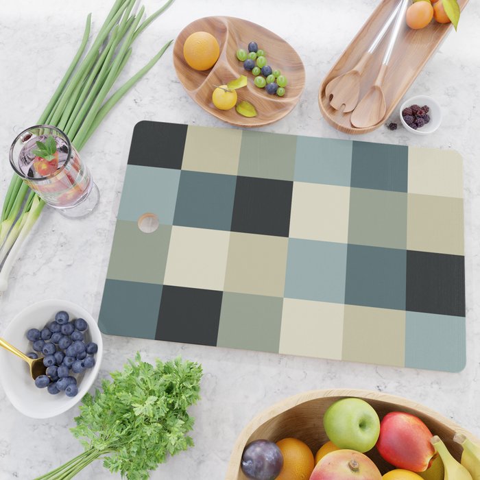 Bold Muted Checks Pattern - Large III Cutting Board Gallery Image 2