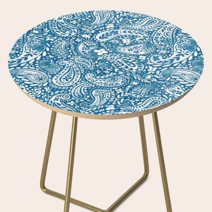 Paisley Indigo Nature Swirls Side Table Gallery Image 2