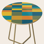 Checkered Multi Check Variable Checked Pattern in Moroccan Blue Olive Teal Mustard Orange Side Table Gallery Image 2