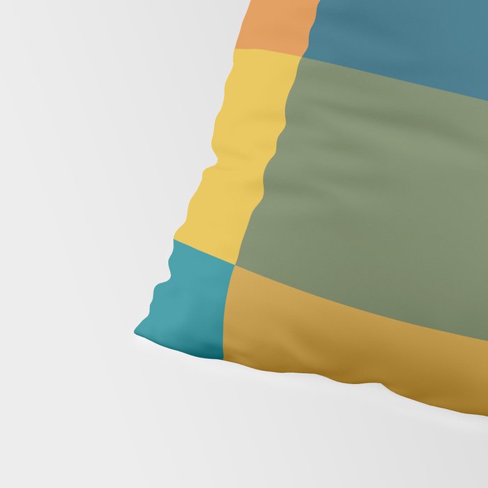 Checkered Multi Check Variable Checked Pattern in Moroccan Blue Olive Teal Mustard Orange Pillow Sham Gallery Image 4