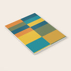 Checkered Multi Check Variable Checked Pattern in Moroccan Blue Olive Teal Mustard Orange Notebook Gallery Image 3