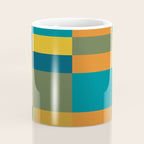 Checkered Multi Check Variable Checked Pattern in Moroccan Blue Olive Teal Mustard Orange Coffee Mug Gallery Image 4
