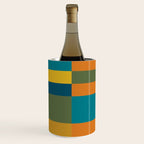 Checkered Multi Check Variable Checked Pattern in Moroccan Blue Olive Teal Mustard Orange Wine Chiller Gallery Image 1