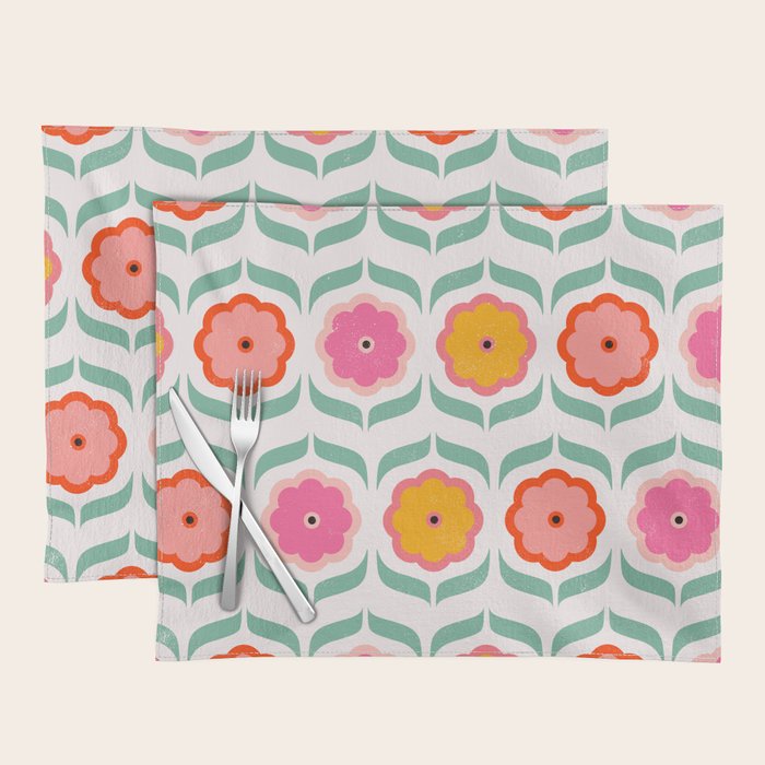Bright Retro Geometric Pattern Placemat Gallery Image 1