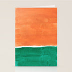 Emerald Green Tan Rothko Inspired Colourfield Squares Minimal Minimalist Mid Century Style by Ejaaz Haniff Stationery Card Gallery Image 2