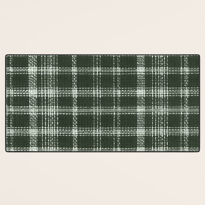 Fall Green Rustic Plaid Desk Mat Gallery Image 3