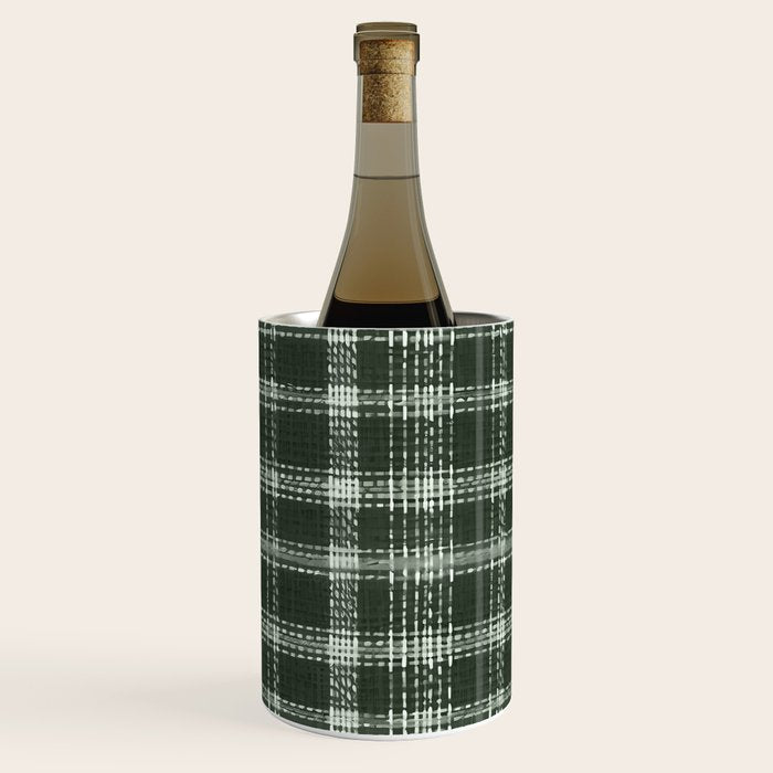Fall Green Rustic Plaid Wine Chiller Gallery Image 3