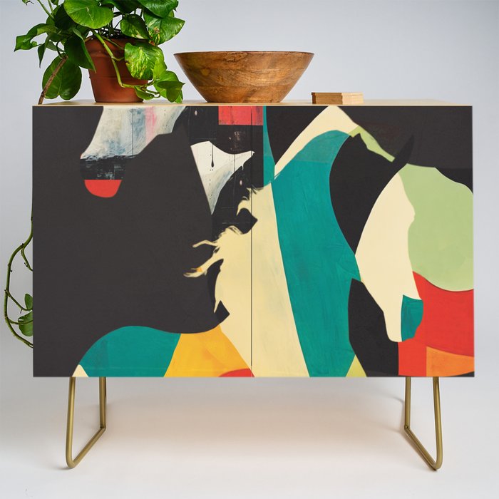 Colorful Abstract Horses 2 Credenza Gallery Image 1