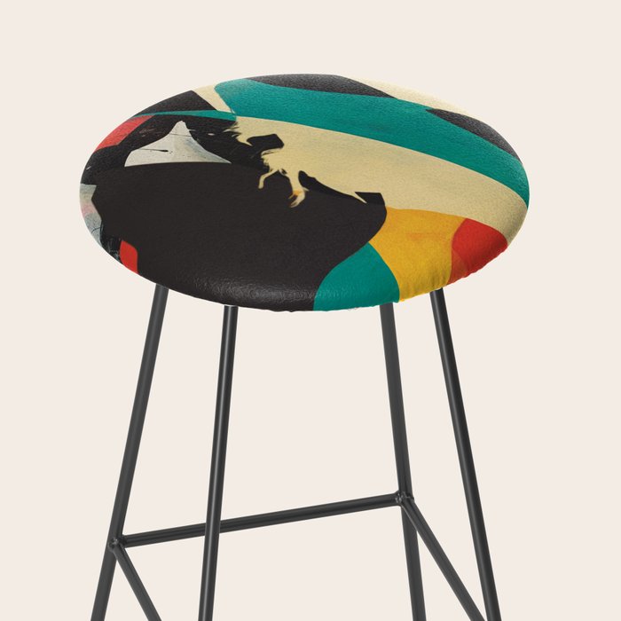 Colorful Abstract Horses 2 Stool Gallery Image 2