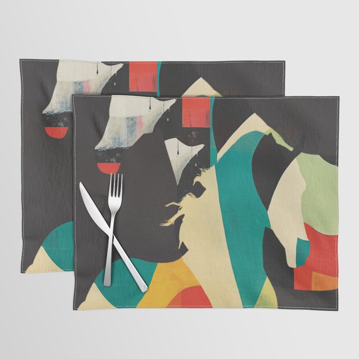 Colorful Abstract Horses 2 Placemat Gallery Image 1
