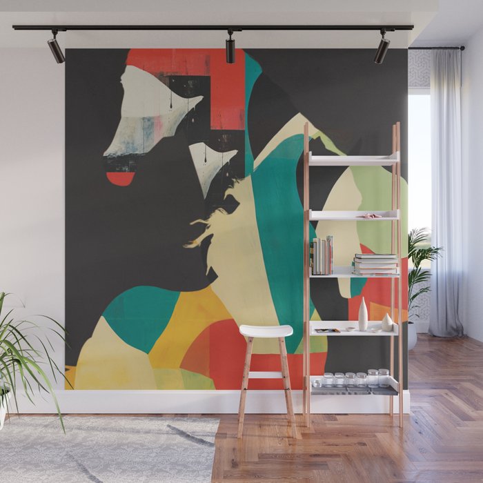 Colorful Abstract Horses 2 Wall Mural Gallery Image 1