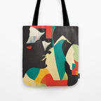 Colorful Abstract Horses 2 Tote Bag Gallery Image 1