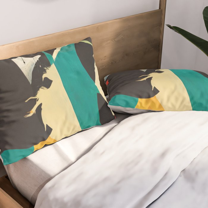 Colorful Abstract Horses 2 Pillow Sham Gallery Image 2