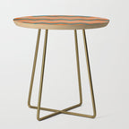 Teal Orange Chevrons Modern Artwork Side Table Gallery Image 1
