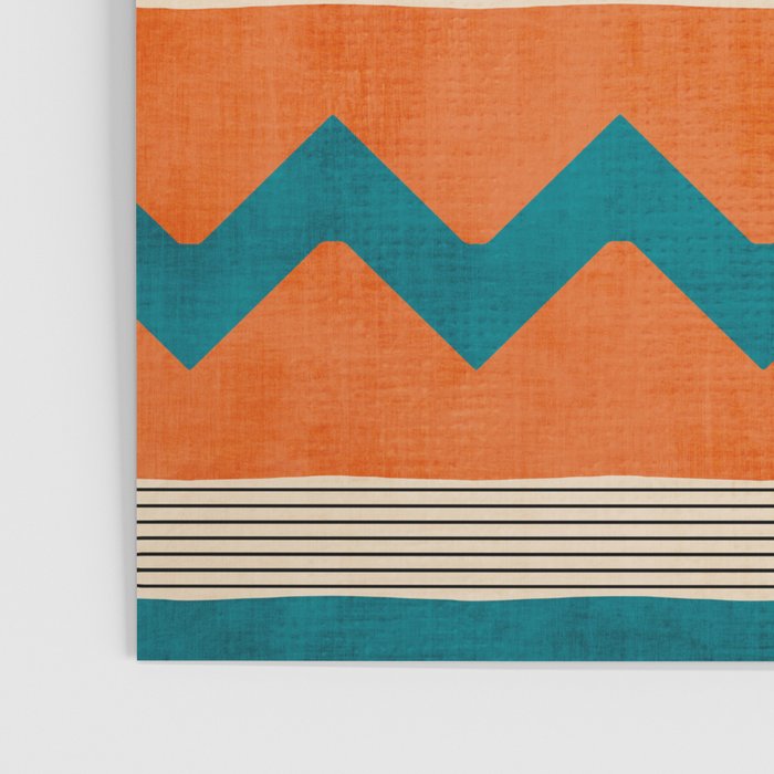 Teal Orange Chevrons Modern Artwork Poster Gallery Image 3