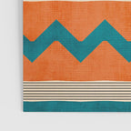 Teal Orange Chevrons Modern Artwork Poster Gallery Image 3