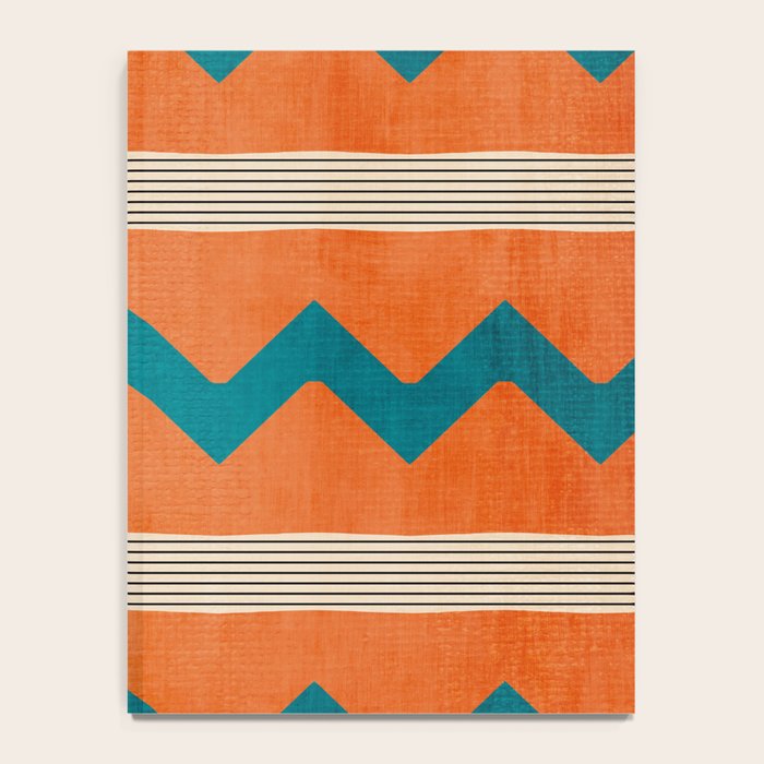 Teal Orange Chevrons Modern Artwork Notebook Gallery Image 4