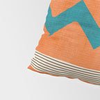 Teal Orange Chevrons Modern Artwork Pillow Sham Gallery Image 4
